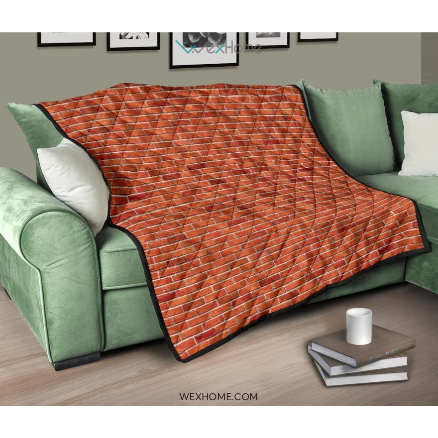 Brick Printed Pattern Print Design 03 Premium Quiltี
