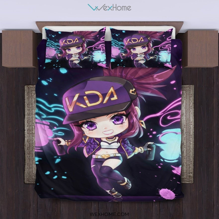 Kda-Akali Bedding Set - duvet cover and pillowcase set - Unique Design Amazing Gift