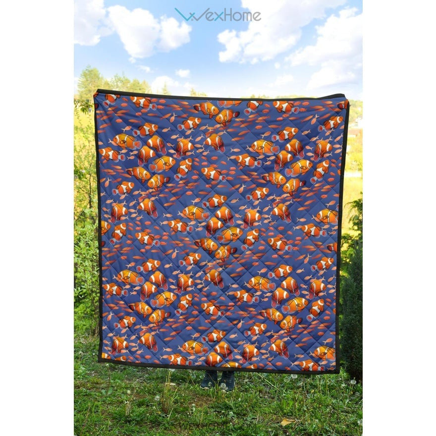 Clown Fish Pattern Print Design 04 Premium Quilt