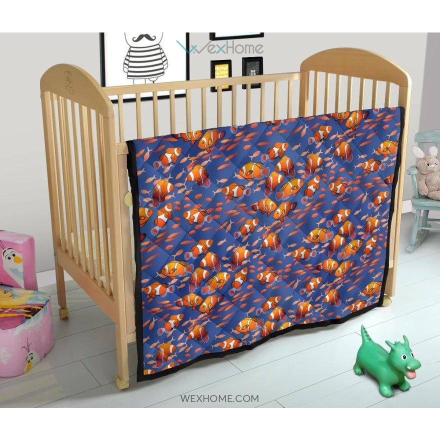 Clown Fish Pattern Print Design 04 Premium Quilt