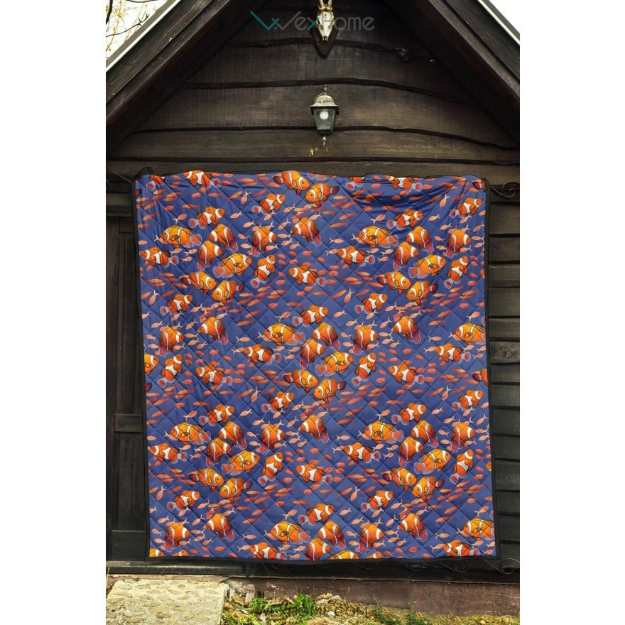 Clown Fish Pattern Print Design 04 Premium Quilt