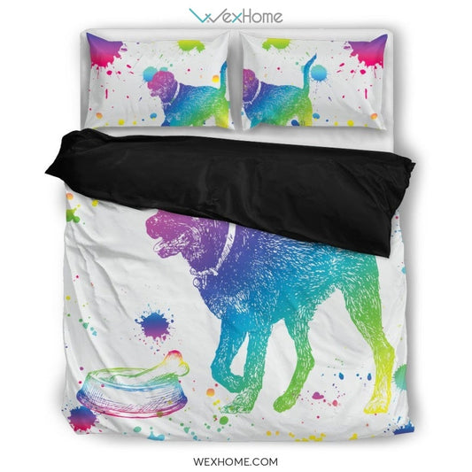 Rottweiler Watercolor White Background Bedding Set