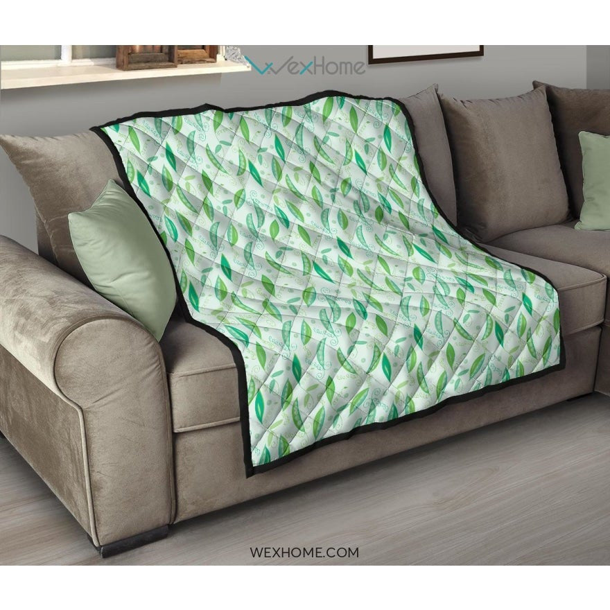 Green Peas Pattern Print Design 01 Premium Quilt