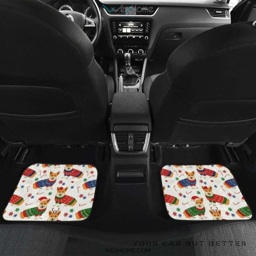 Corgi Christmas Pattern Front And Back Car Mats Best Car Gift 2021