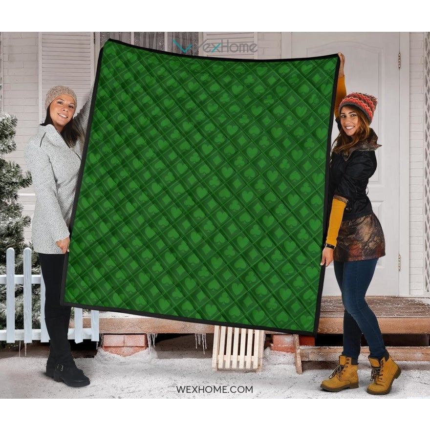 Casino Cards Suits Pattern Print Design 04 Premium Quilt