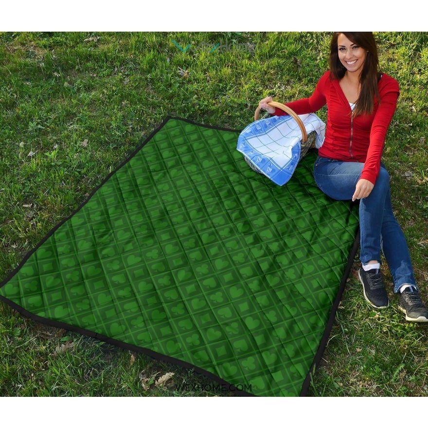 Casino Cards Suits Pattern Print Design 04 Premium Quilt
