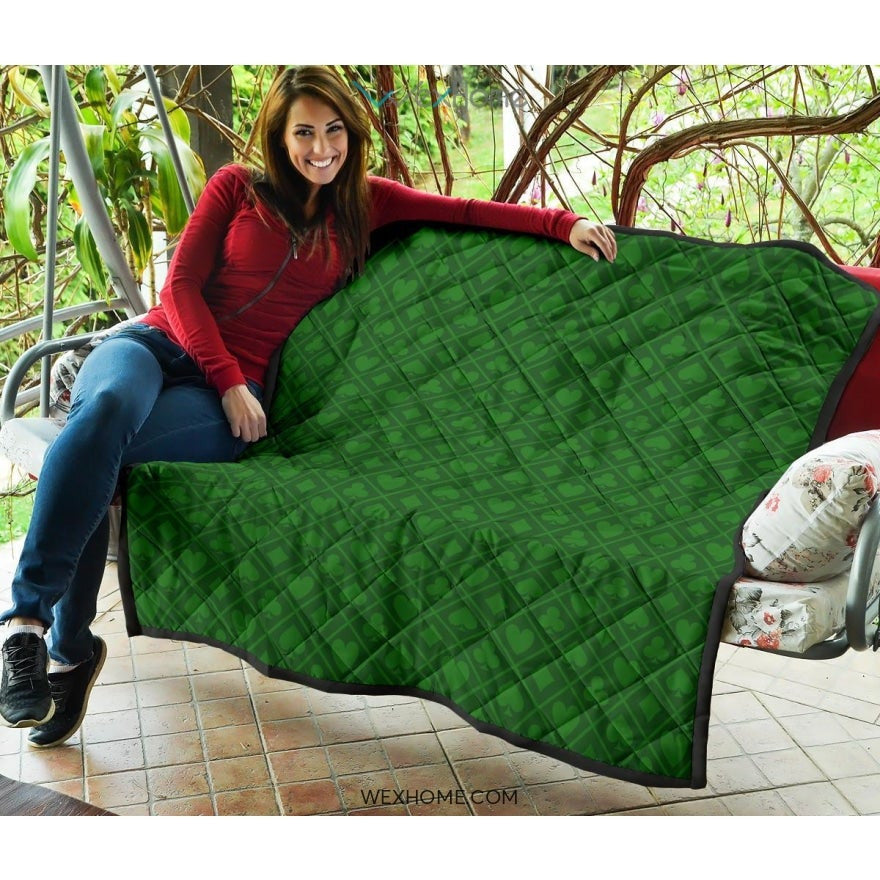 Casino Cards Suits Pattern Print Design 04 Premium Quilt