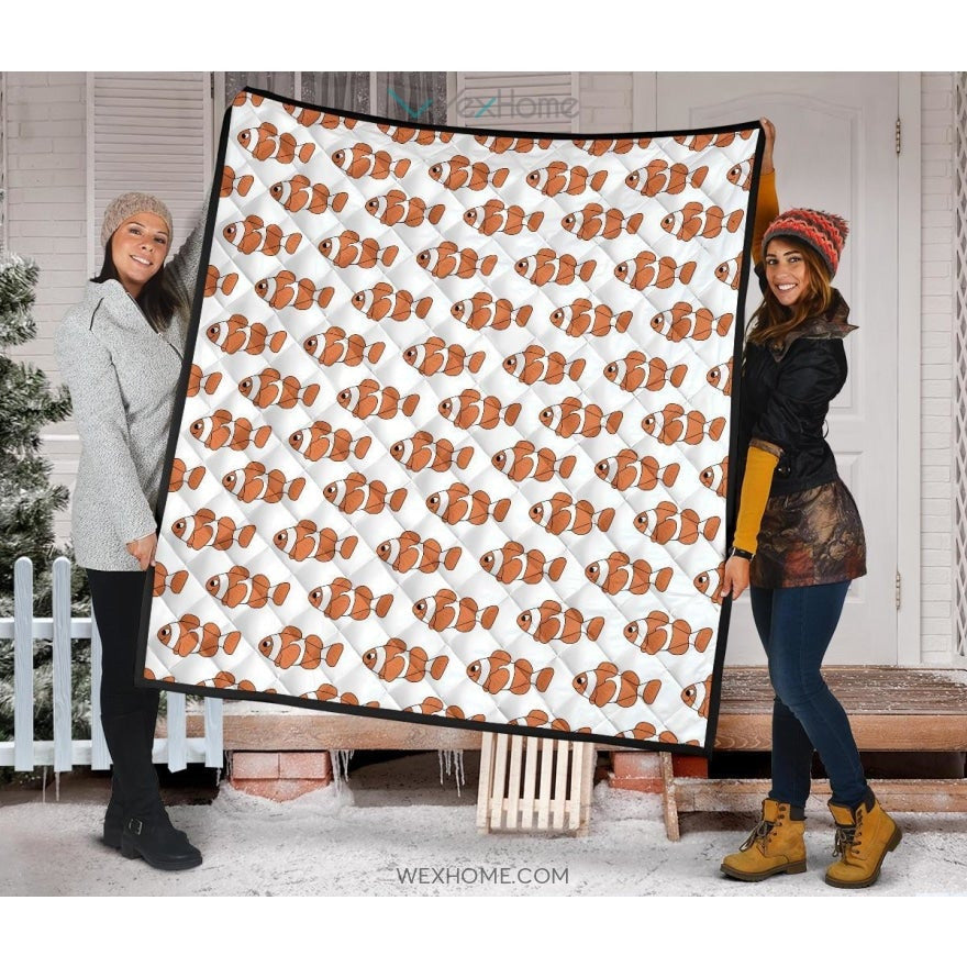 Clown Fish Pattern Print Design 05 Premium Quilt