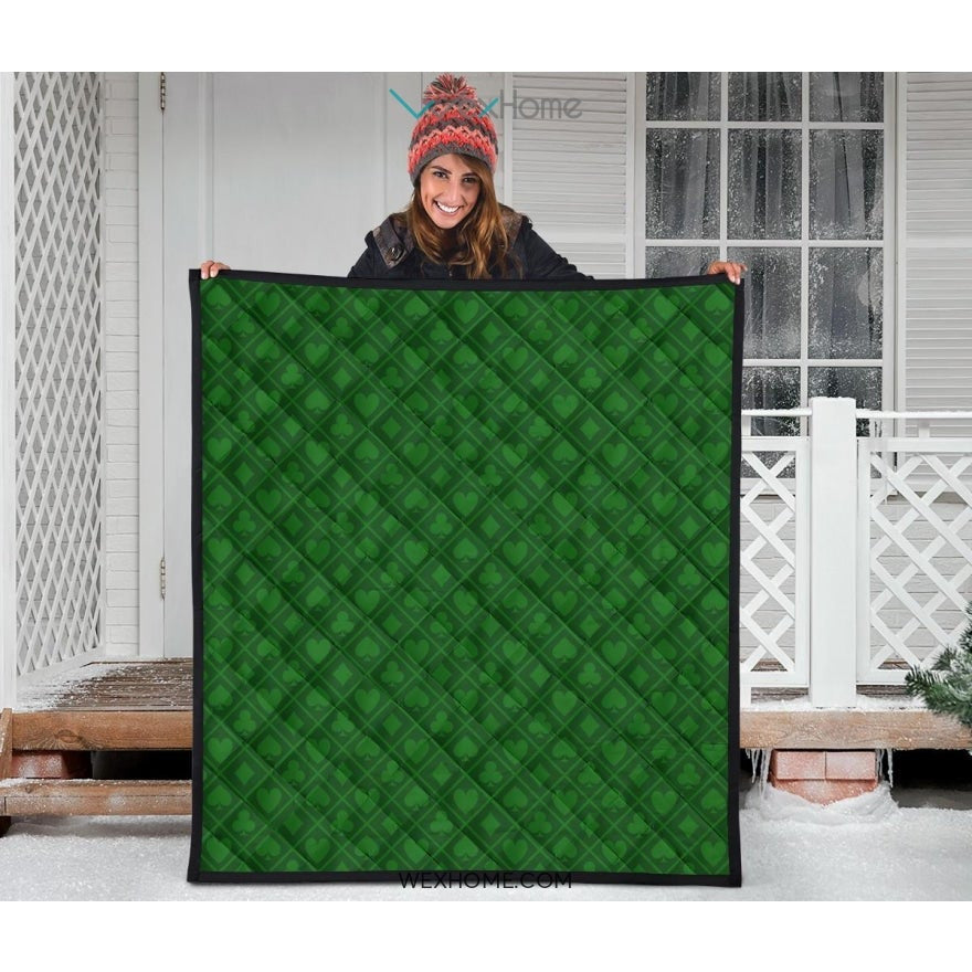 Casino Cards Suits Pattern Print Design 04 Premium Quilt