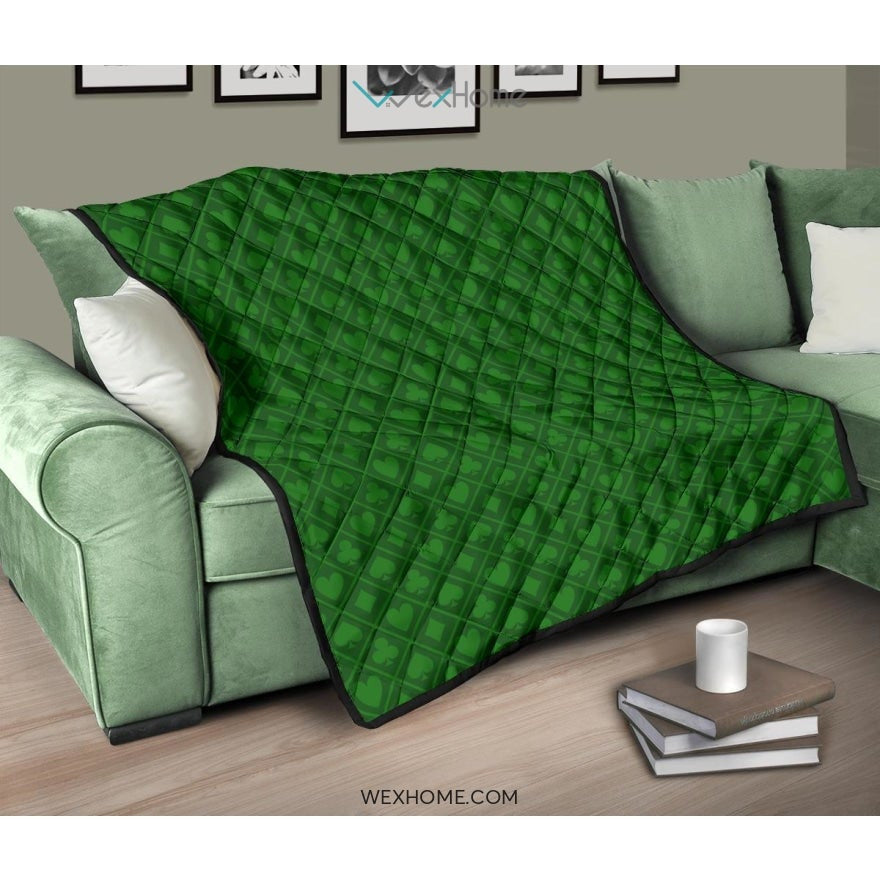 Casino Cards Suits Pattern Print Design 04 Premium Quilt