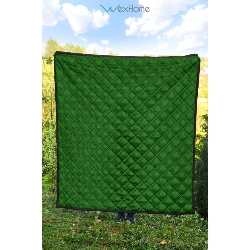 Casino Cards Suits Pattern Print Design 04 Premium Quilt