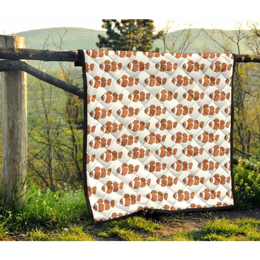 Clown Fish Pattern Print Design 05 Premium Quilt