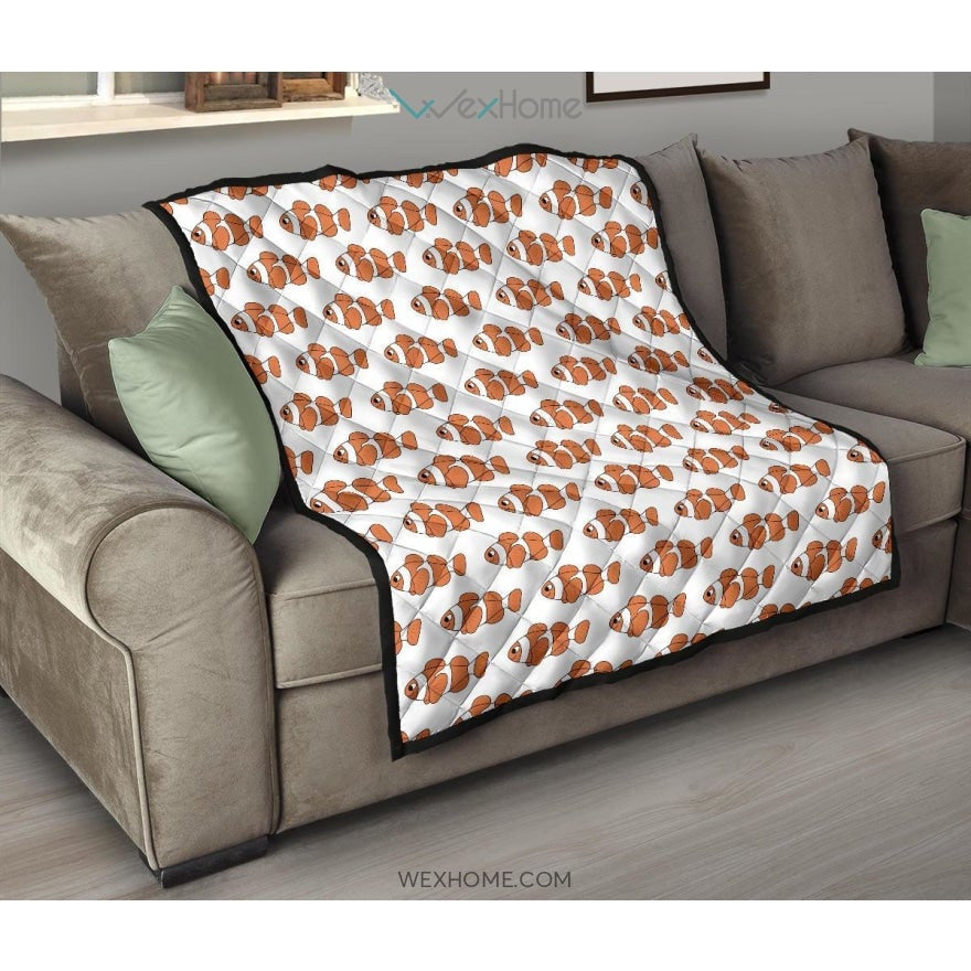 Clown Fish Pattern Print Design 05 Premium Quilt