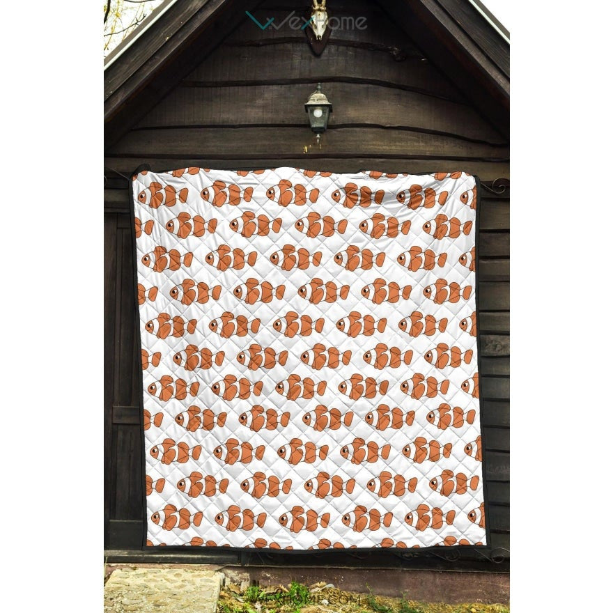 Clown Fish Pattern Print Design 05 Premium Quilt