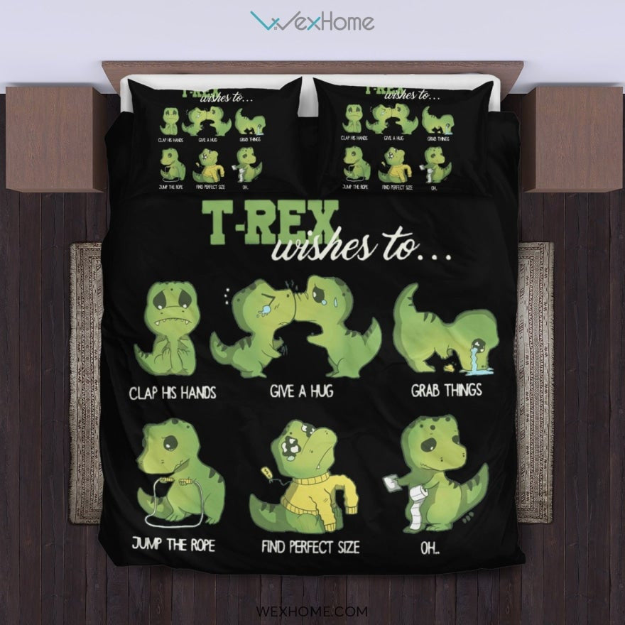 T- Rex Bedding Set - duvet cover and pillowcase set - Unique Design Amazing Gift