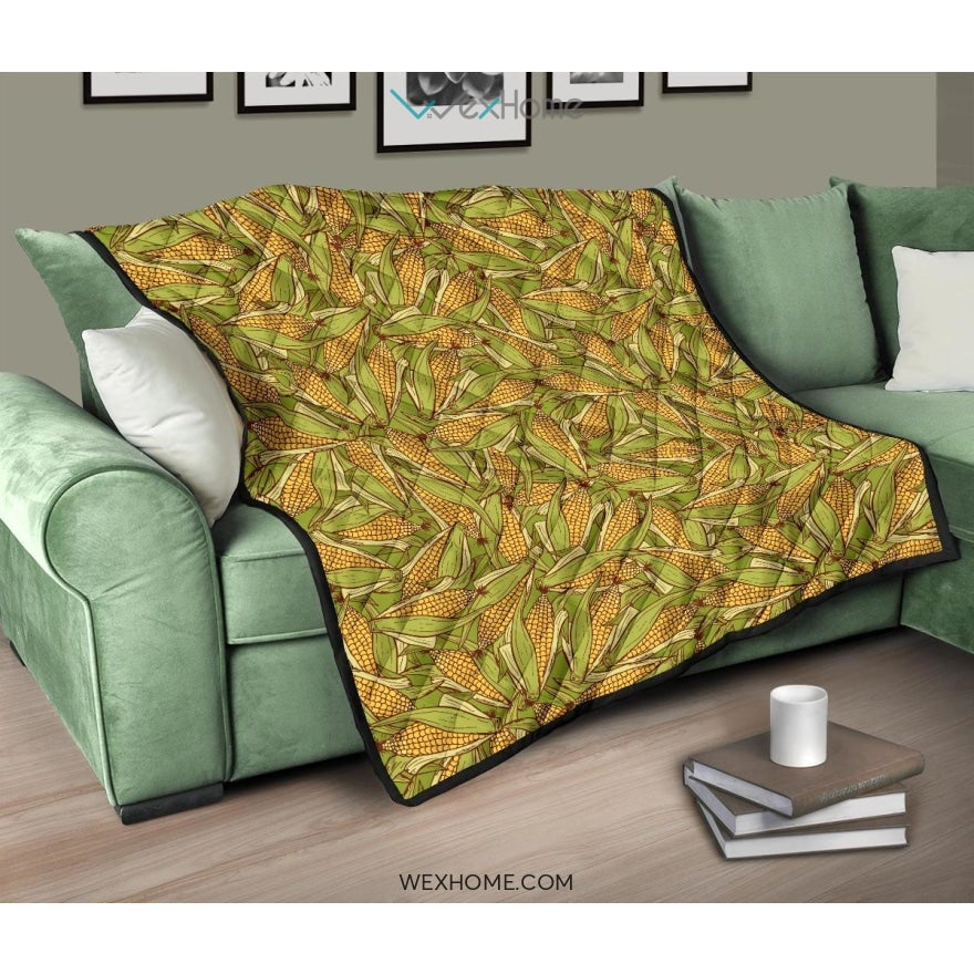 Corn Pattern Print Design 01 Premium Quilt