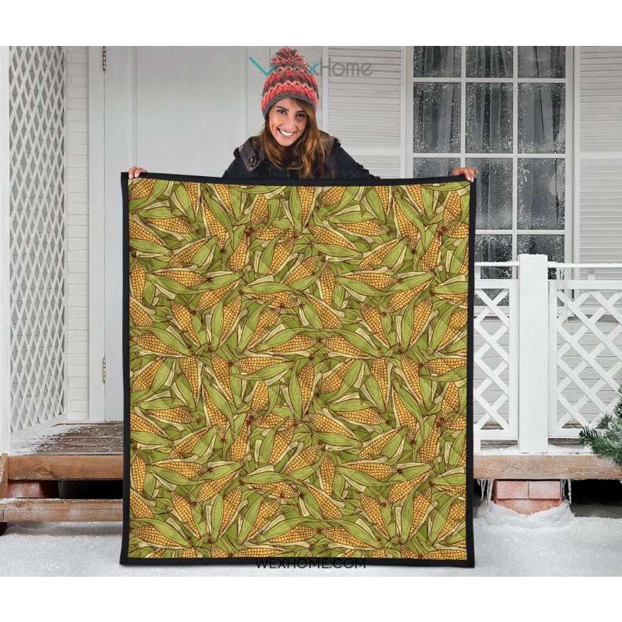 Corn Pattern Print Design 01 Premium Quilt
