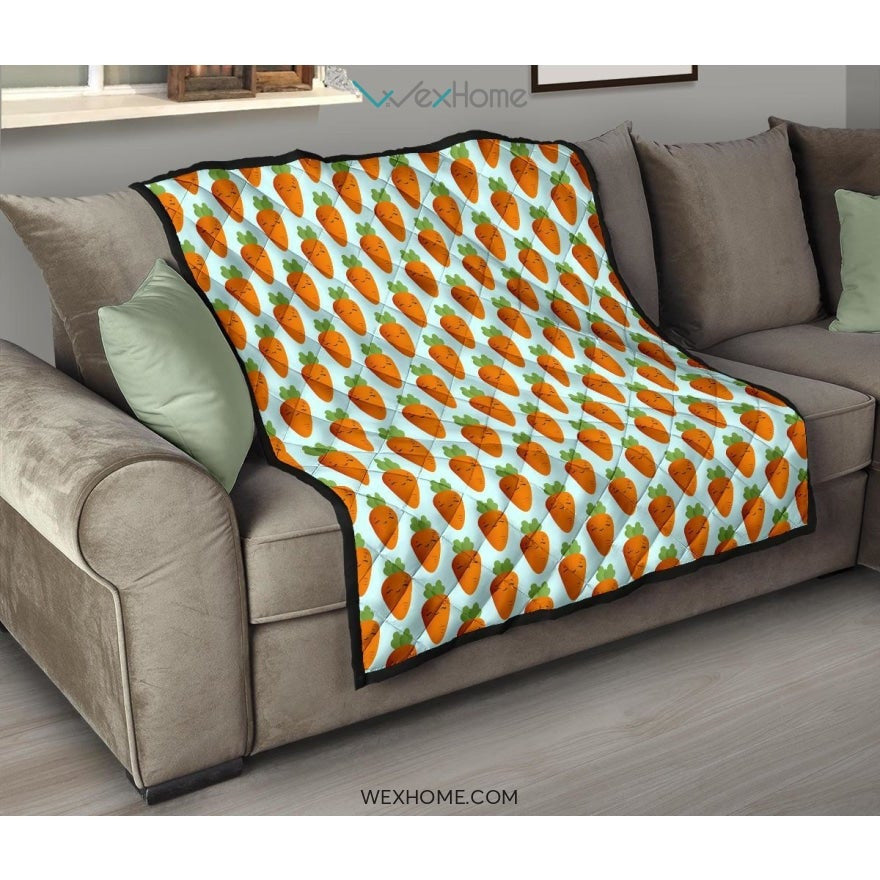 Carrot Pattern Print Design 03 Premium Quilt