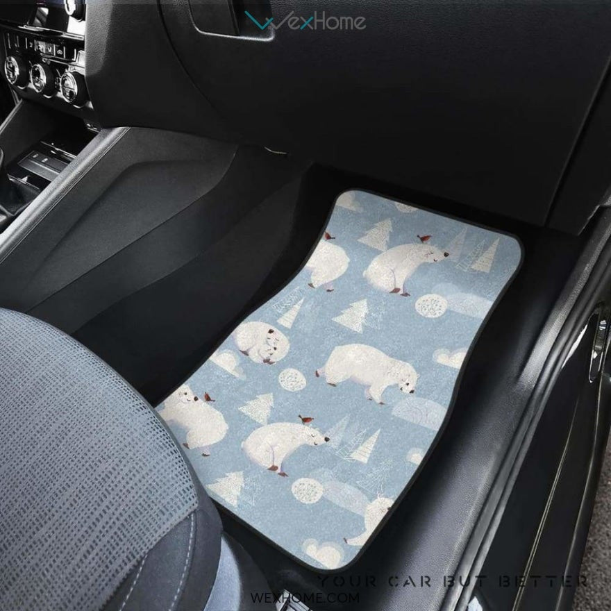 Cute Polar Bears Christmas Decoration Pattern Front And Back Car Mats Best Car Gift 2021