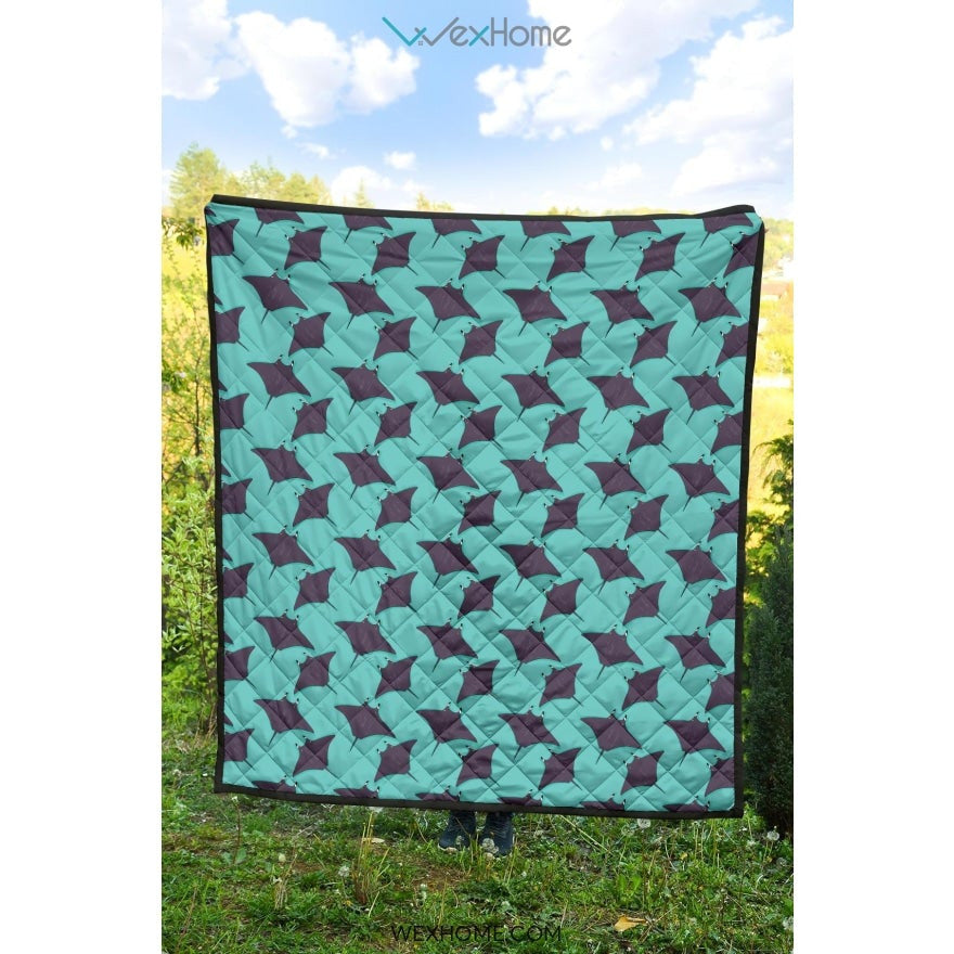 Stingray Pattern Print Design 02 Premium Quilt