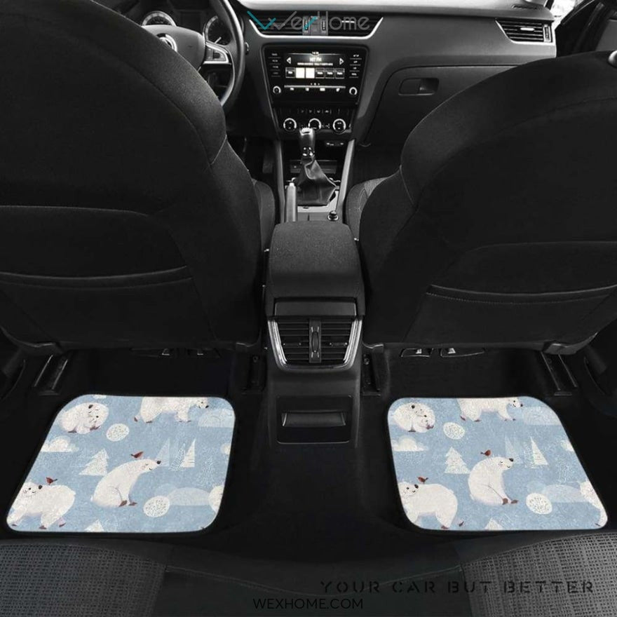 Cute Polar Bears Christmas Decoration Pattern Front And Back Car Mats Best Car Gift 2021