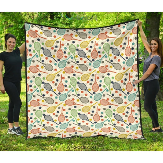 Tennis Pattern Print Design 03 Premium Quilt
