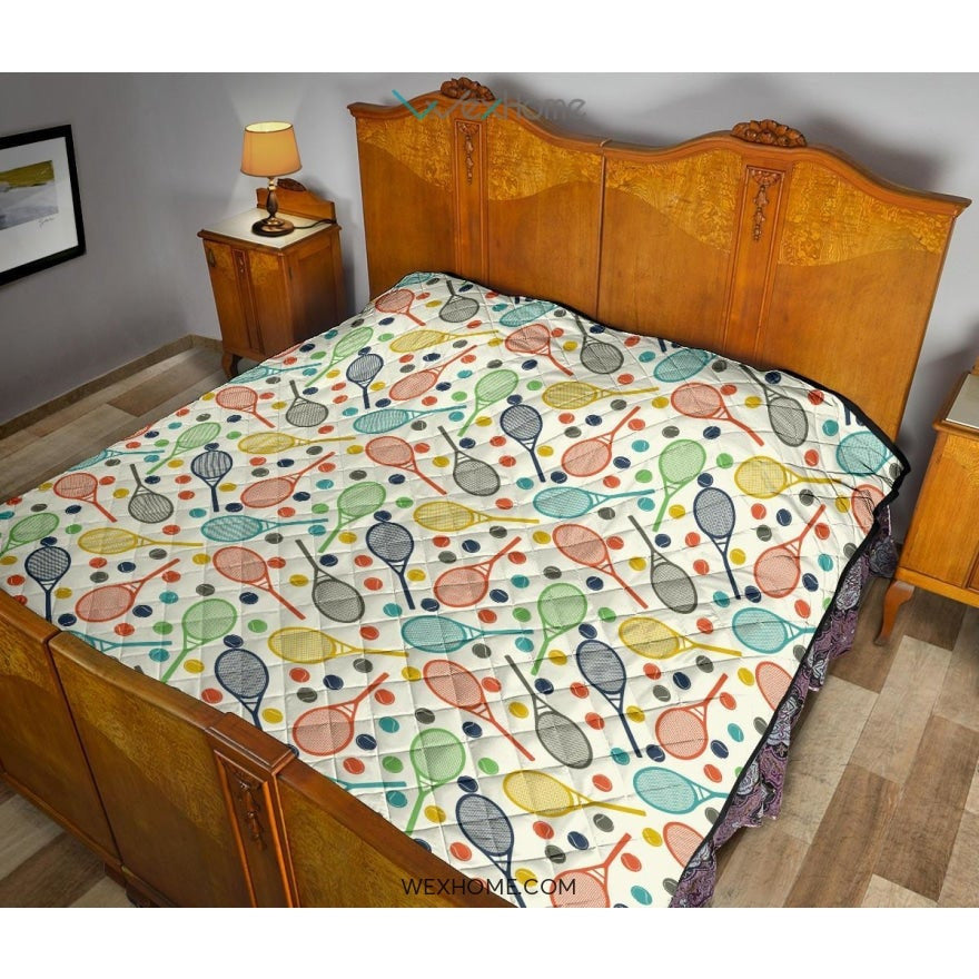 Tennis Pattern Print Design 03 Premium Quilt