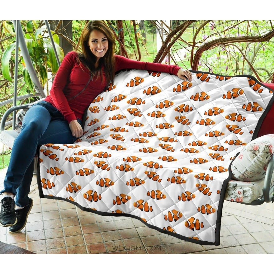 Clown Fish Pattern Print Design 03 Premium Quilt