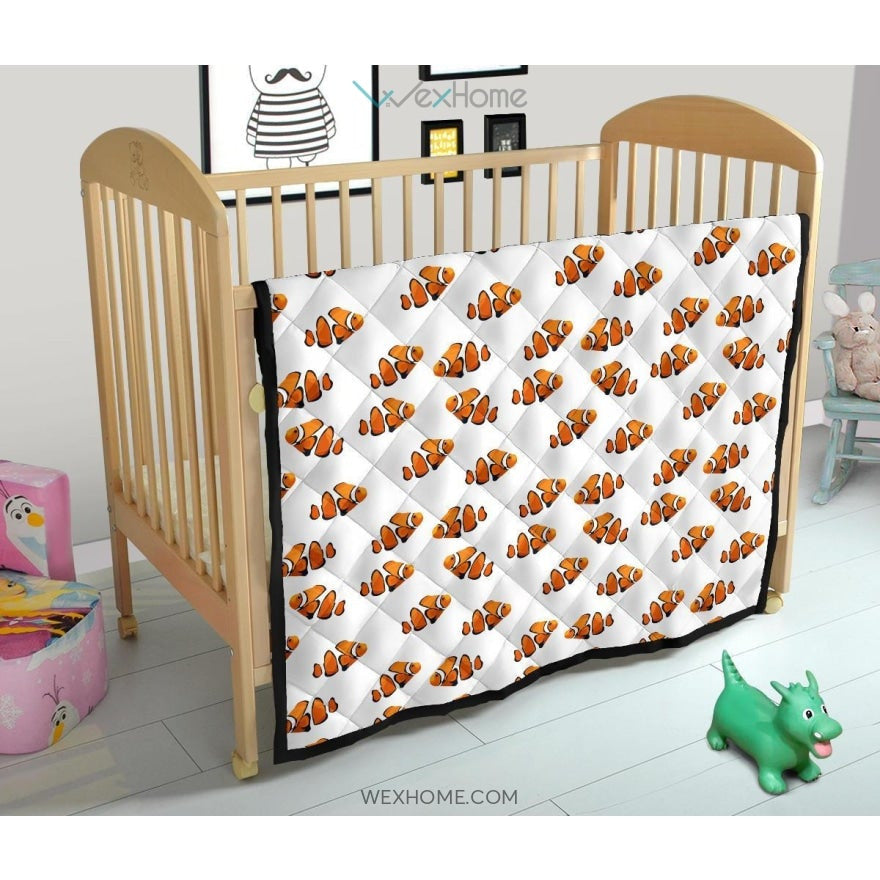 Clown Fish Pattern Print Design 03 Premium Quilt