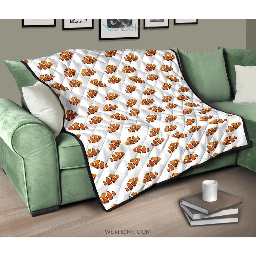 Clown Fish Pattern Print Design 03 Premium Quilt