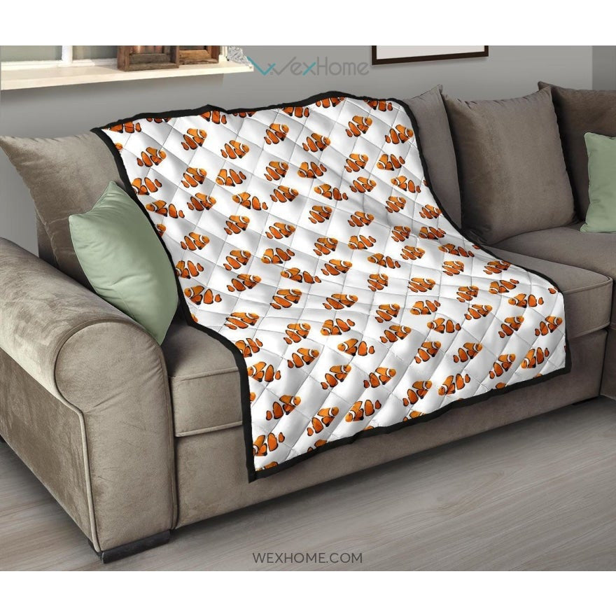 Clown Fish Pattern Print Design 03 Premium Quilt