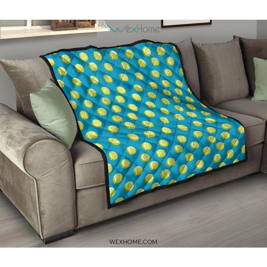 Tennis Pattern Print Design 05 Premium Quilt