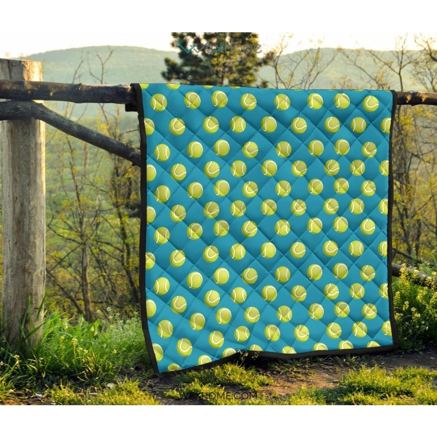 Tennis Pattern Print Design 05 Premium Quilt