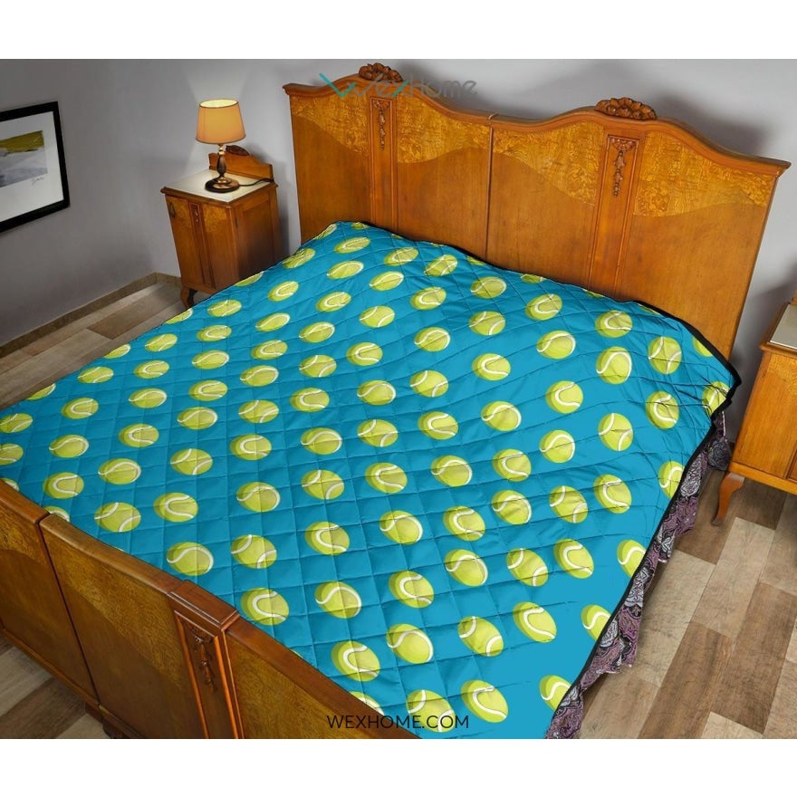 Tennis Pattern Print Design 05 Premium Quilt