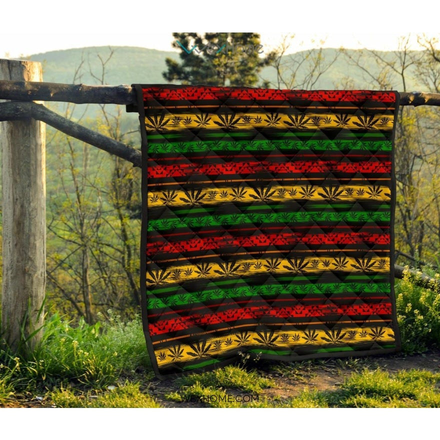 Canabis Marijuana Weed Pattern Print Design 04 Premium Quilt
