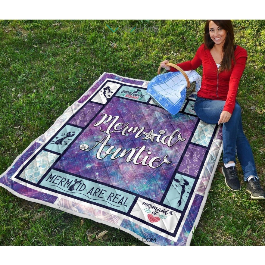 Mermaid Auntie Premium Quilt