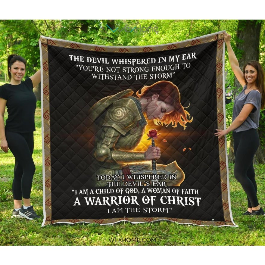 WEXHOME The Devil Whispered I Am Child Of God I Am A Storm Premium Quilt
