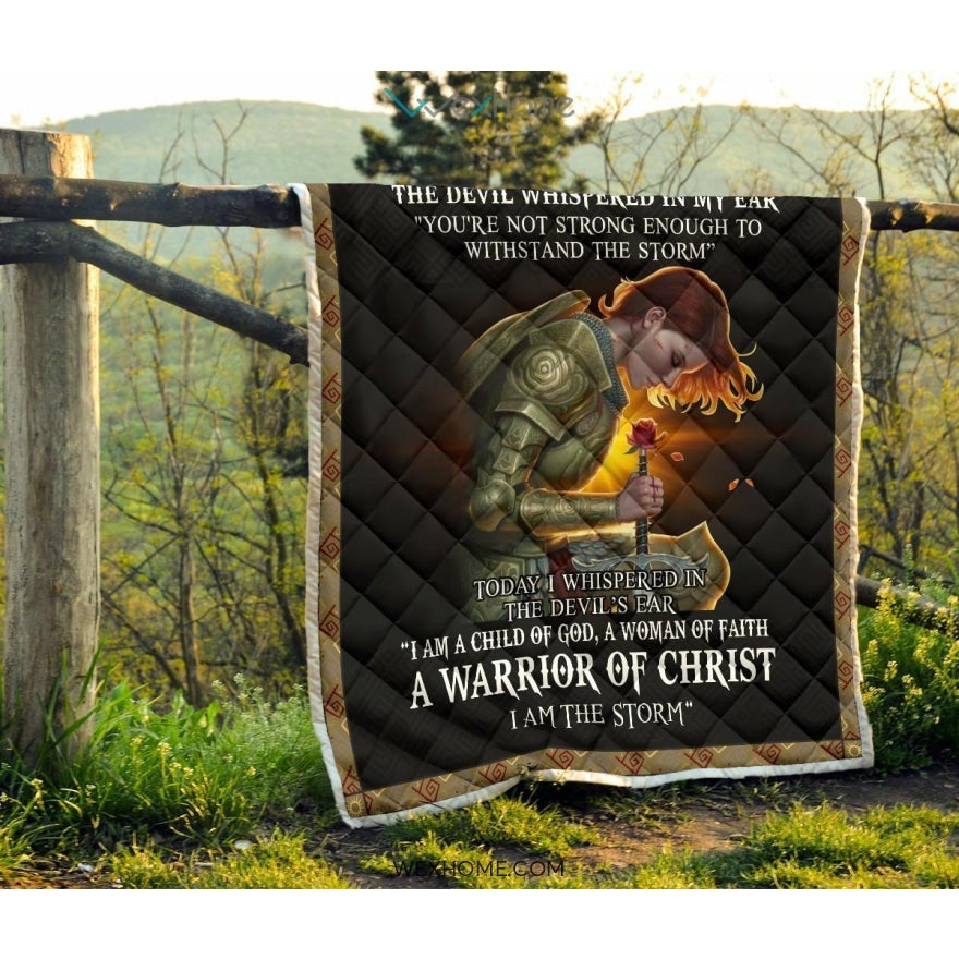 WEXHOME The Devil Whispered I Am Child Of God I Am A Storm Premium Quilt