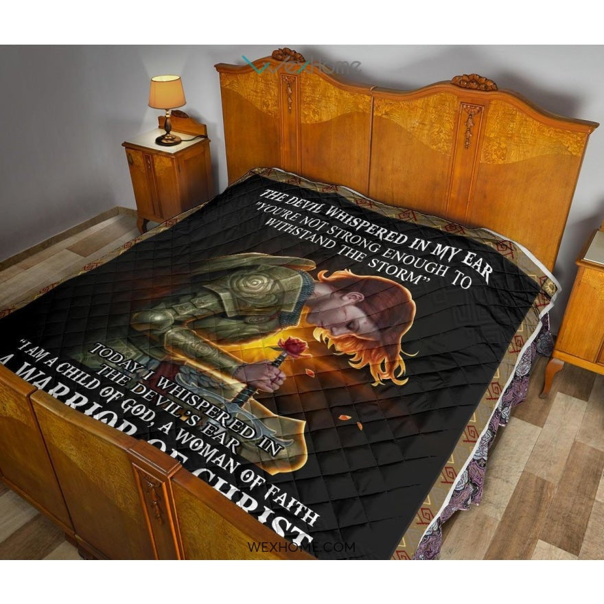 WEXHOME The Devil Whispered I Am Child Of God I Am A Storm Premium Quilt