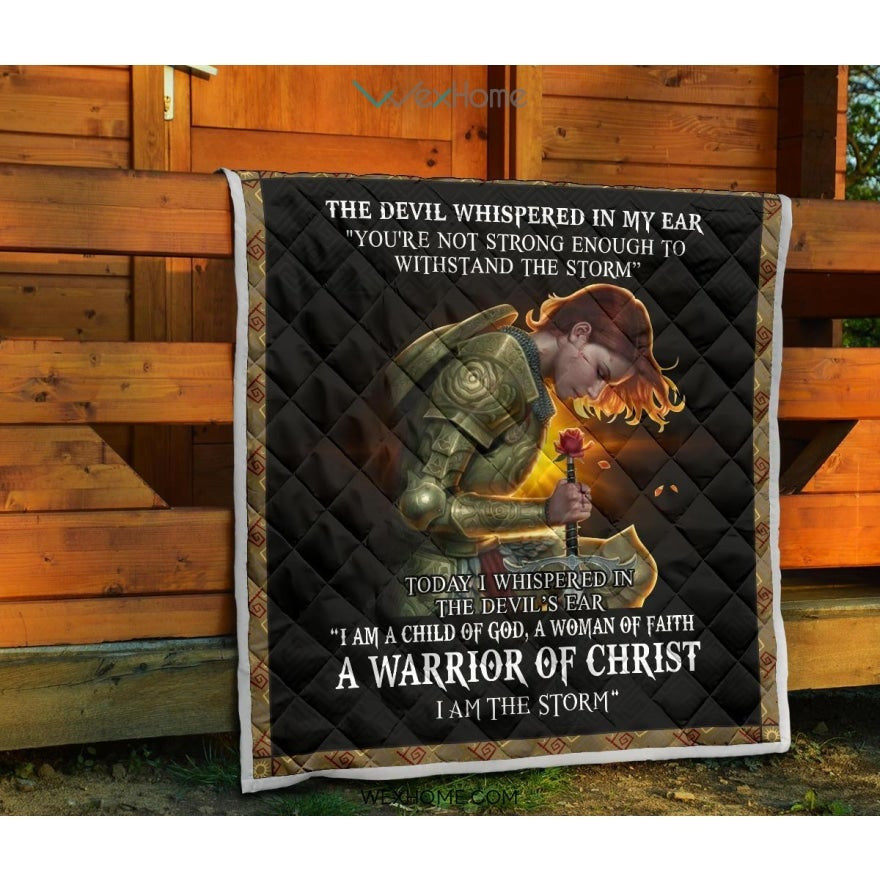WEXHOME The Devil Whispered I Am Child Of God I Am A Storm Premium Quilt