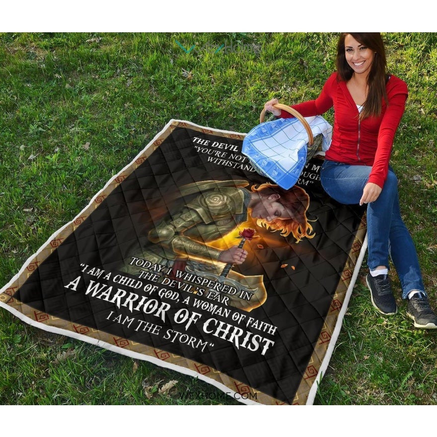 WEXHOME The Devil Whispered I Am Child Of God I Am A Storm Premium Quilt