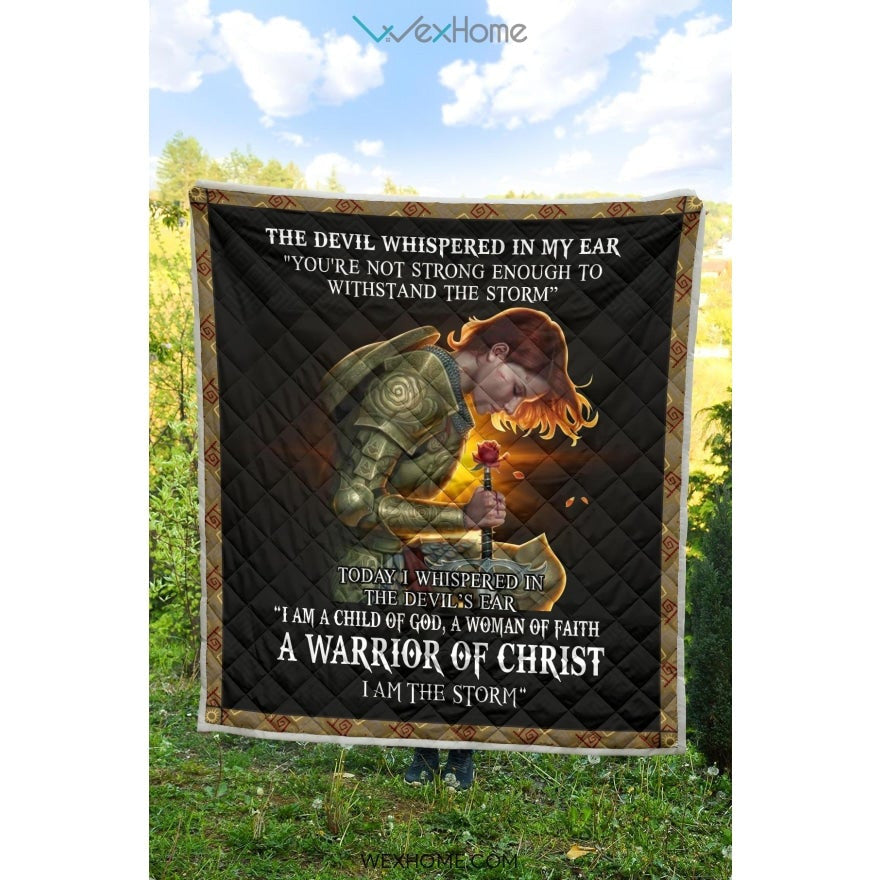 WEXHOME The Devil Whispered I Am Child Of God I Am A Storm Premium Quilt