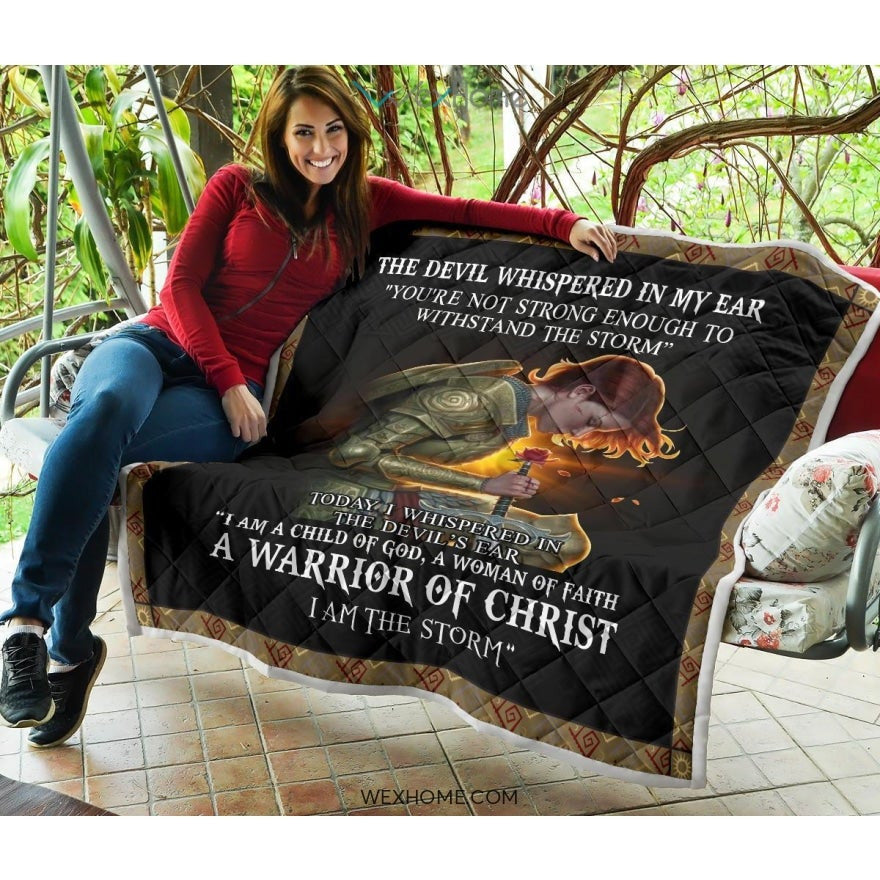 WEXHOME The Devil Whispered I Am Child Of God I Am A Storm Premium Quilt