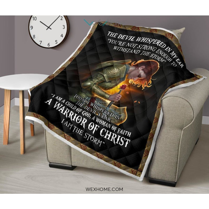 WEXHOME The Devil Whispered I Am Child Of God I Am A Storm Premium Quilt