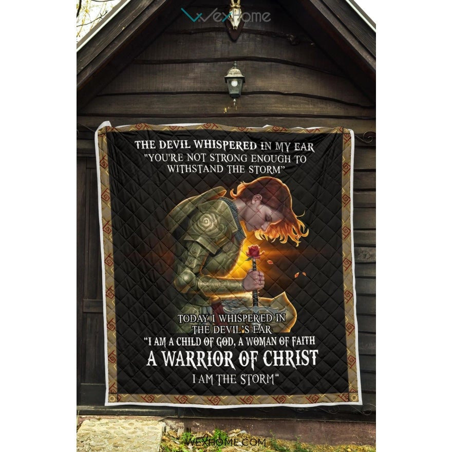 WEXHOME The Devil Whispered I Am Child Of God I Am A Storm Premium Quilt