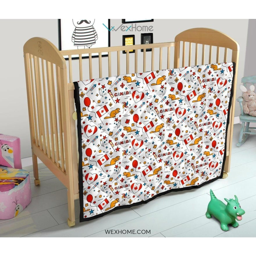 Canada Pattern Print Design 03 Premium Quilt