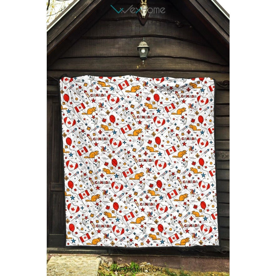 Canada Pattern Print Design 03 Premium Quilt