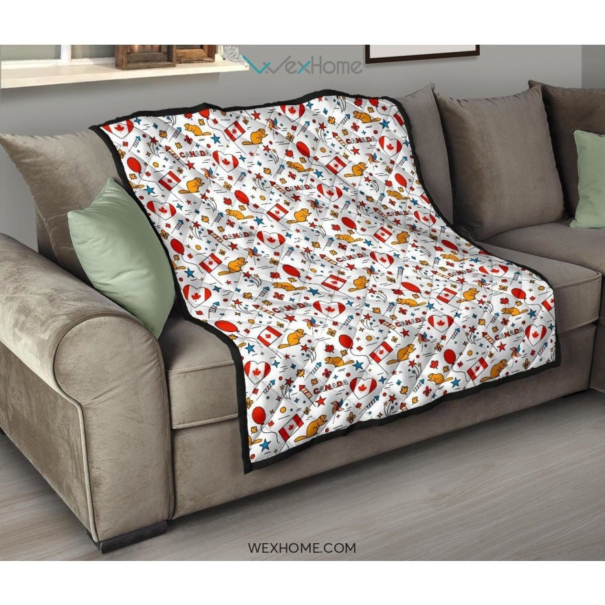 Canada Pattern Print Design 03 Premium Quilt