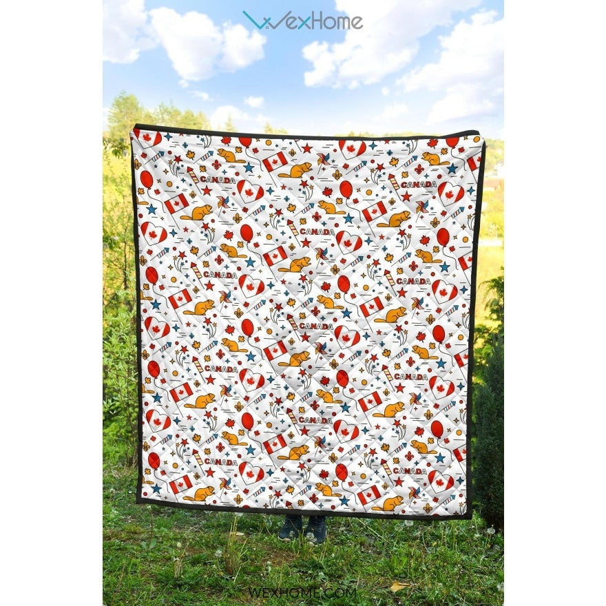 Canada Pattern Print Design 03 Premium Quilt