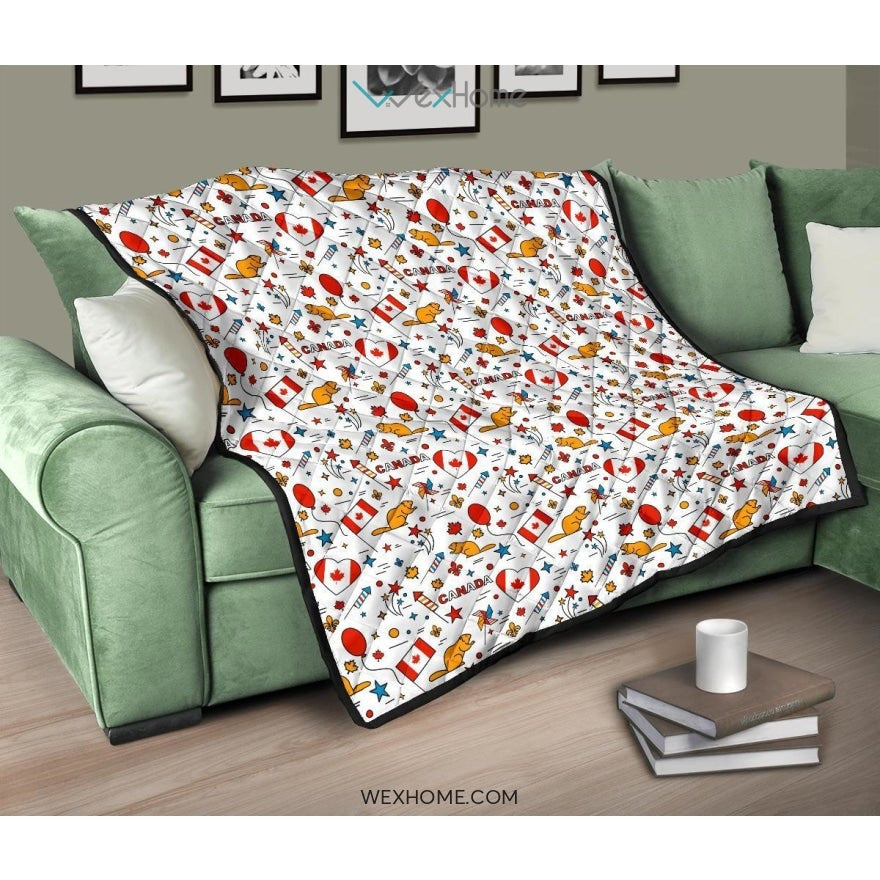 Canada Pattern Print Design 03 Premium Quilt